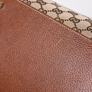 極美品 GUCCI グッチ GGキャンバス バンブー 137395 ハンドバッグ トートバッグ ブラウン 中古 4a001128