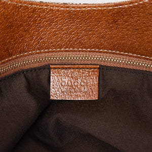 極美品 GUCCI グッチ GGキャンバス バンブー 137395 ハンドバッグ トートバッグ ブラウン 中古 4a001128