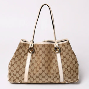 GUCCI グッチ GGツインズ GGキャンバス トートバッグ ショルダーバッグ 肩掛け レザー ベージュ アイボリー 232957 4a002944