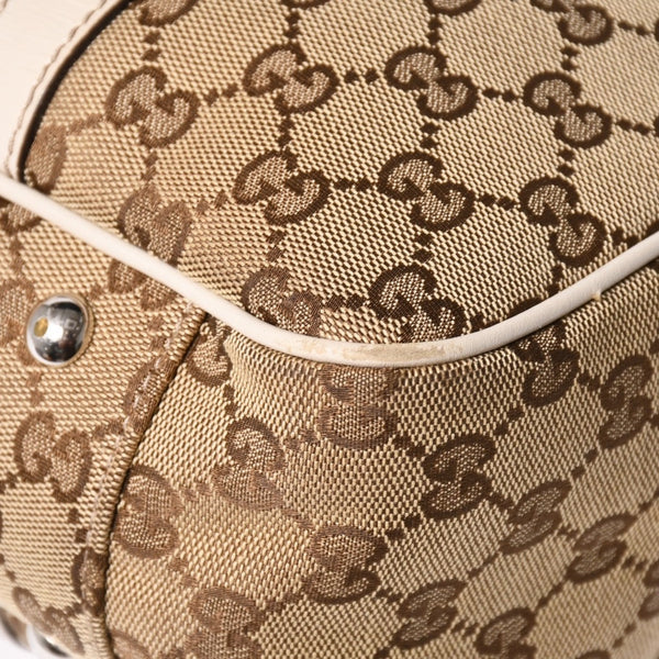 GUCCI グッチ GGツインズ GGキャンバス トートバッグ ショルダーバッグ 肩掛け レザー ベージュ アイボリー 232957 4a002944