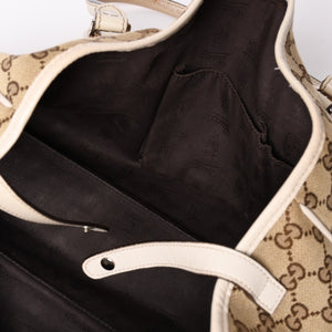 GUCCI グッチ GGツインズ GGキャンバス トートバッグ ショルダーバッグ 肩掛け レザー ベージュ アイボリー 232957 4a002944