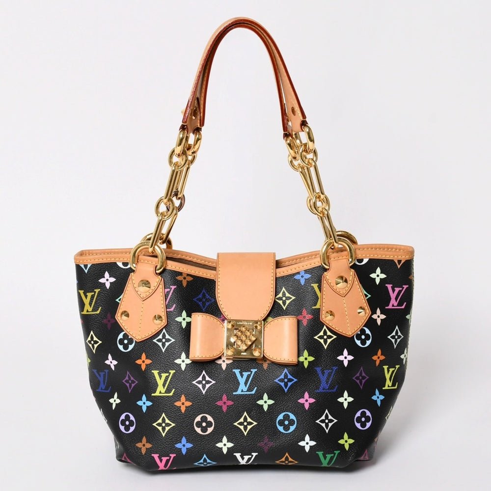極美品 LOUIS VUITTON ルイヴィトン 村上隆 モノグラムマルチカラー アニーMM ショルダーバッグ M40308 ノワール ゴールド金具 中古 4a002462