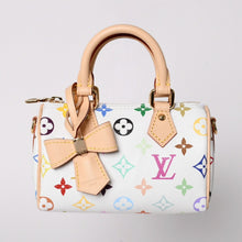 画像をギャラリービューアに読み込む, 新品同様 LOUIS VUITTON ルイヴィトン ナノ スピーディ ハンドバッグ M13391 モノグラム マルチカラー ホワイト 村上隆 中古 4a002520