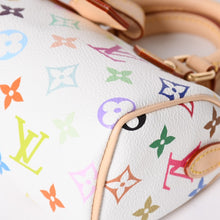 画像をギャラリービューアに読み込む, 新品同様 LOUIS VUITTON ルイヴィトン ナノ スピーディ ハンドバッグ M13391 モノグラム マルチカラー ホワイト 村上隆 中古 4a002520