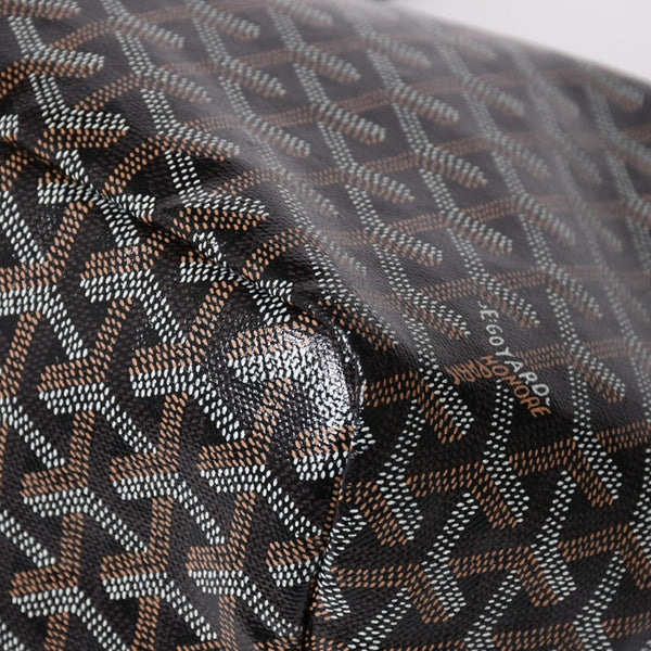 極美品 GOYARD ゴヤール サンルイPM ゴヤールディンキャンバス カーフ ブラック シルバー金具 フランス製 中古 4a002742