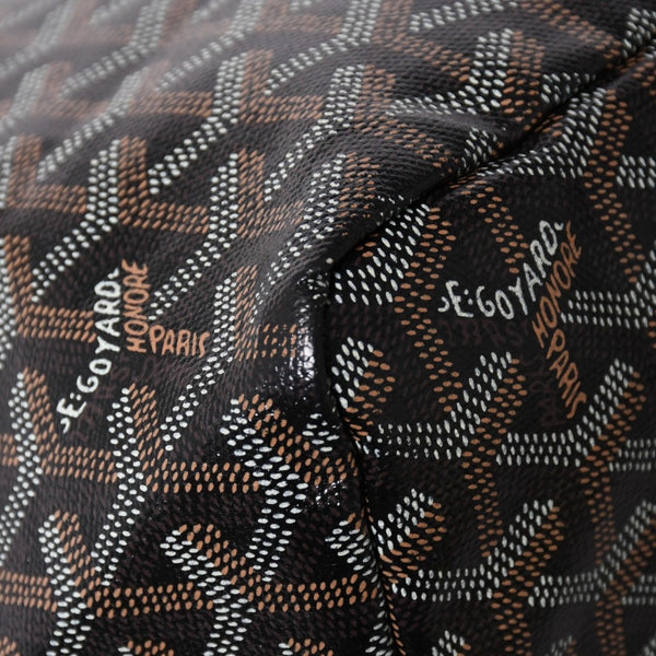 極美品 GOYARD ゴヤール サンルイPM ゴヤールディンキャンバス カーフ ブラック シルバー金具 フランス製 中古 4a002742