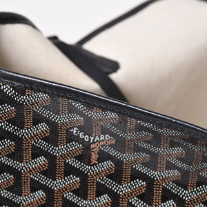 極美品 GOYARD ゴヤール サンルイPM ゴヤールディンキャンバス カーフ ブラック シルバー金具 フランス製 中古 4a002742