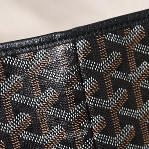 極美品 GOYARD ゴヤール サンルイPM ゴヤールディンキャンバス カーフ ブラック シルバー金具 フランス製 中古 4a002742