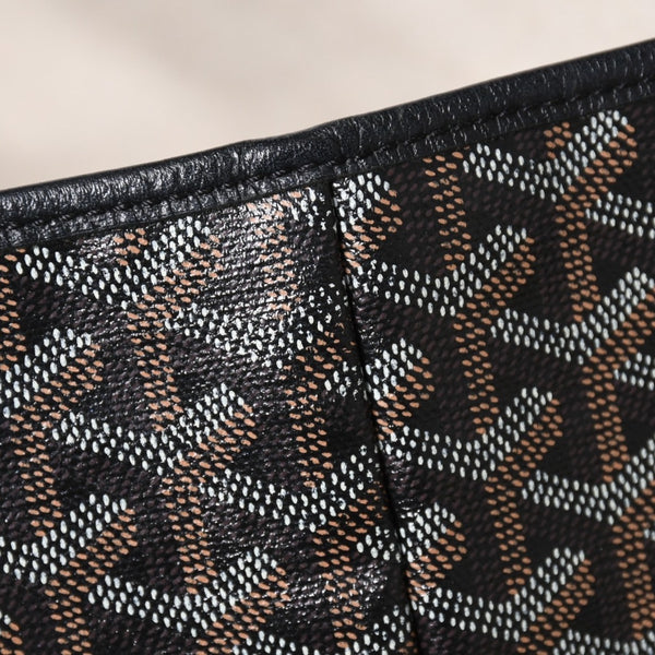 極美品 GOYARD ゴヤール サンルイPM ゴヤールディンキャンバス カーフ ブラック シルバー金具 フランス製 中古 4a002742
