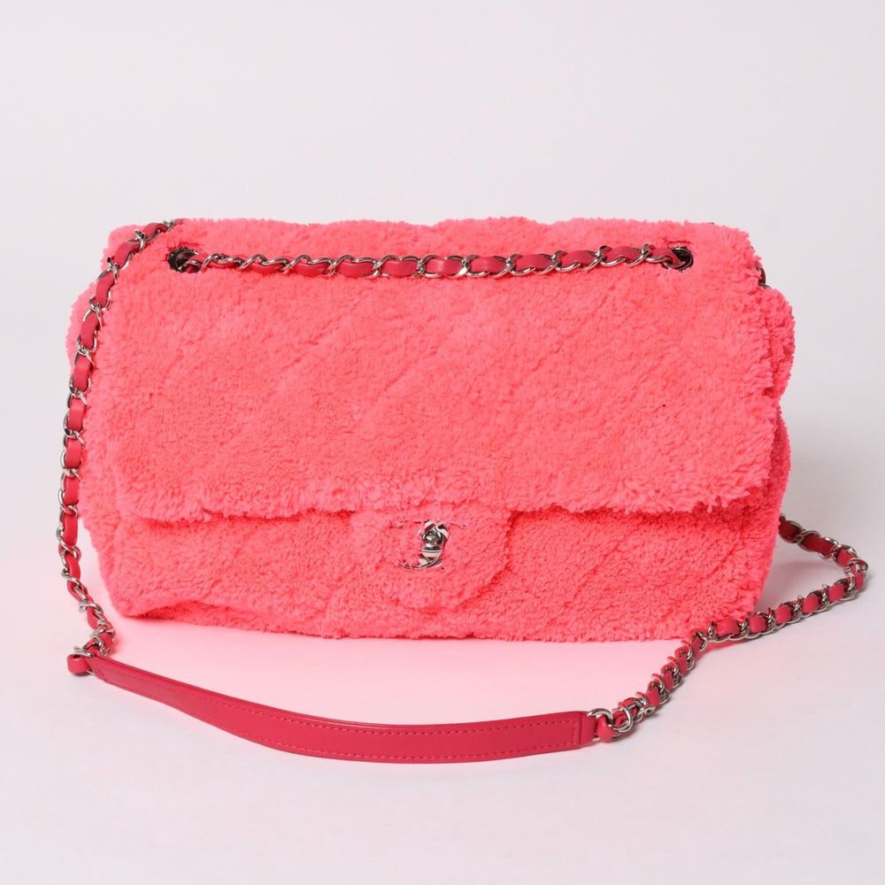 極美品 CHANEL シャネル Sフラップ Wチェーンショルダーバッグ 27番台 ココマーク シアリング レザー ピンク シルバー金具 中古 4a002468