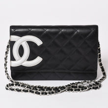 画像をギャラリービューアに読み込む, CHANEL シャネル カンボンライン チェーンウォレット ショルダーバッグ A46646 ブラック シルバー金具 美品 中古 4a002772