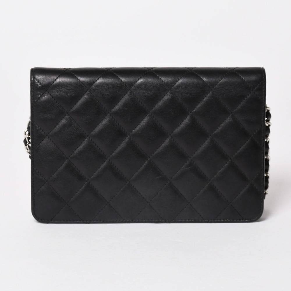 CHANEL シャネル カンボンライン チェーンウォレット ショルダーバッグ A46646 ブラック シルバー金具 美品 中古 4a002772