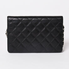画像をギャラリービューアに読み込む, CHANEL シャネル カンボンライン チェーンウォレット ショルダーバッグ A46646 ブラック シルバー金具 美品 中古 4a002772