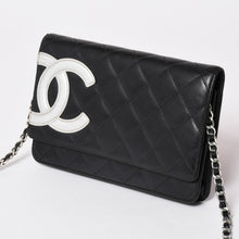 画像をギャラリービューアに読み込む, CHANEL シャネル カンボンライン チェーンウォレット ショルダーバッグ A46646 ブラック シルバー金具 美品 中古 4a002772
