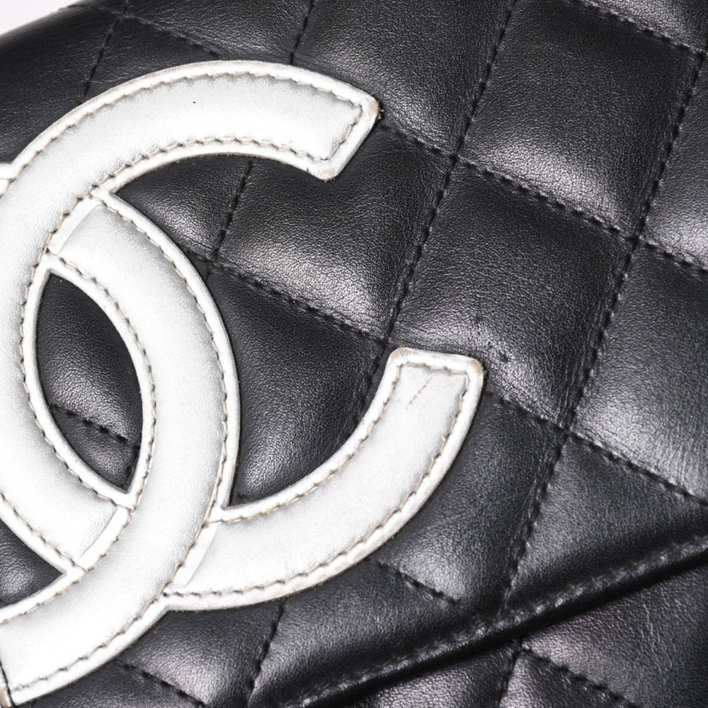 CHANEL シャネル カンボンライン チェーンウォレット ショルダーバッグ A46646 ブラック シルバー金具 美品 中古 4a002772