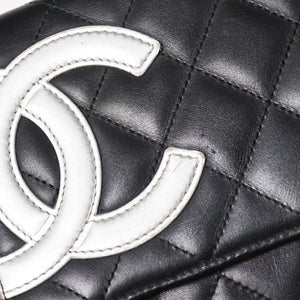 CHANEL シャネル カンボンライン チェーンウォレット ショルダーバッグ A46646 ブラック シルバー金具 美品 中古 4a002772