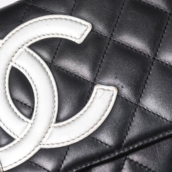 CHANEL シャネル カンボンライン チェーンウォレット ショルダーバッグ A46646 ブラック シルバー金具 美品 中古 4a002772