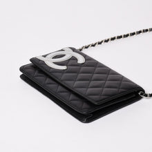 画像をギャラリービューアに読み込む, CHANEL シャネル カンボンライン チェーンウォレット ショルダーバッグ A46646 ブラック シルバー金具 美品 中古 4a002772