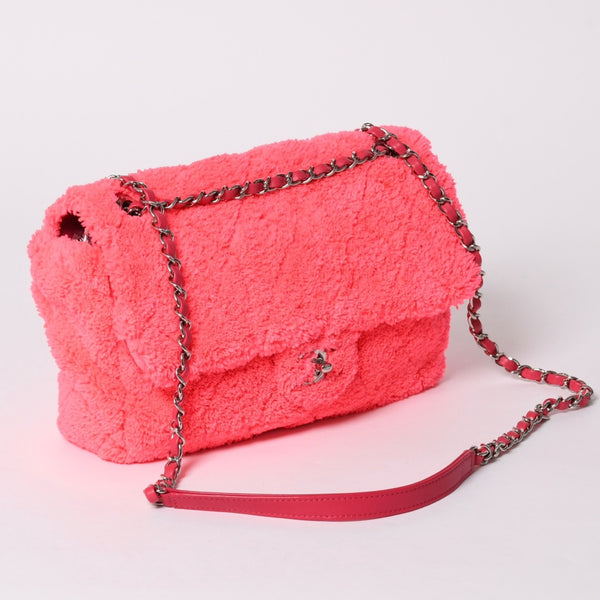 極美品 CHANEL シャネル Sフラップ Wチェーンショルダーバッグ 27番台 ココマーク シアリング レザー ピンク シルバー金具 中古 4a002468