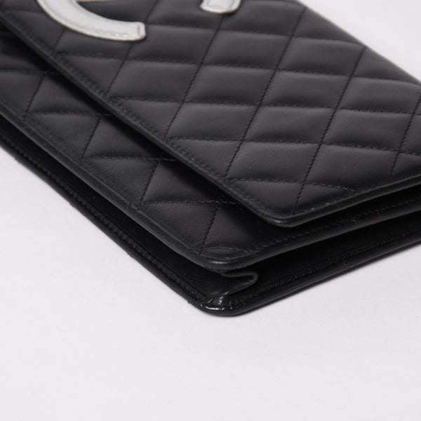 CHANEL シャネル カンボンライン チェーンウォレット ショルダーバッグ A46646 ブラック シルバー金具 美品 中古 4a002772