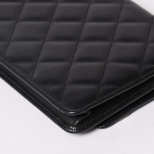 CHANEL シャネル カンボンライン チェーンウォレット ショルダーバッグ A46646 ブラック シルバー金具 美品 中古 4a002772