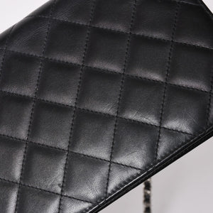 CHANEL シャネル カンボンライン チェーンウォレット ショルダーバッグ A46646 ブラック シルバー金具 美品 中古 4a002772