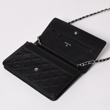 画像をギャラリービューアに読み込む, CHANEL シャネル カンボンライン チェーンウォレット ショルダーバッグ A46646 ブラック シルバー金具 美品 中古 4a002772