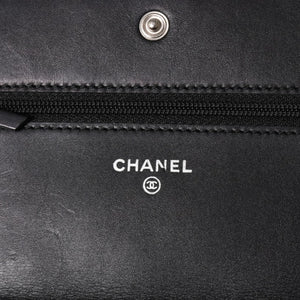 CHANEL シャネル カンボンライン チェーンウォレット ショルダーバッグ A46646 ブラック シルバー金具 美品 中古 4a002772
