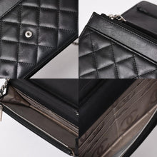 画像をギャラリービューアに読み込む, CHANEL シャネル カンボンライン チェーンウォレット ショルダーバッグ A46646 ブラック シルバー金具 美品 中古 4a002772