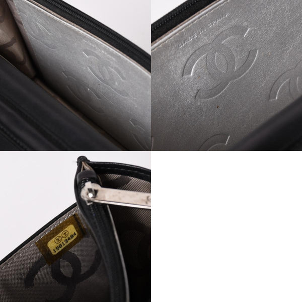CHANEL シャネル カンボンライン チェーンウォレット ショルダーバッグ A46646 ブラック シルバー金具 美品 中古 4a002772