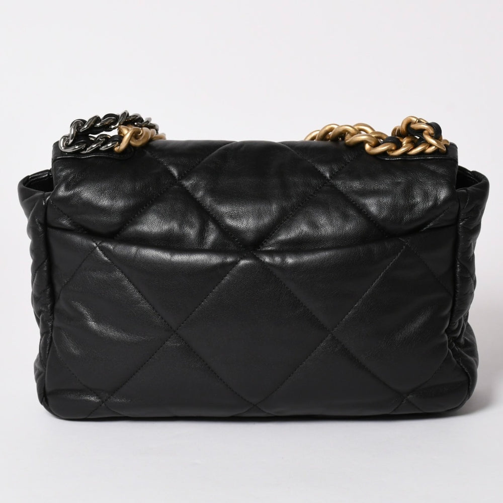 極美品 CHANEL シャネル CHANEL19 LARGE シャネル19 ラージ チェーンショルダーバッグ AS1161 28番台 ラムスキン ブラック 中古 4a002467