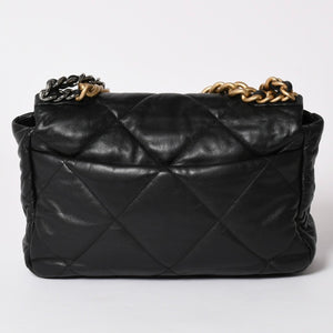 極美品 CHANEL シャネル CHANEL19 LARGE シャネル19 ラージ チェーンショルダーバッグ AS1161 28番台 ラムスキン ブラック 中古 4a002467
