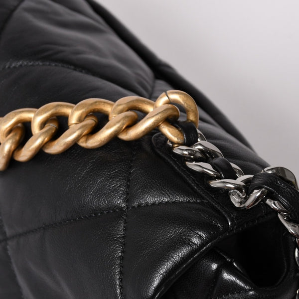 極美品 CHANEL シャネル CHANEL19 LARGE シャネル19 ラージ チェーンショルダーバッグ AS1161 28番台 ラムスキン ブラック 中古 4a002467