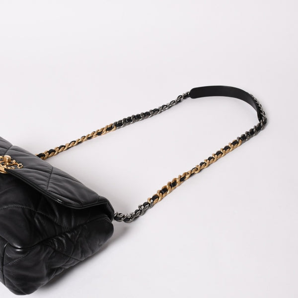 極美品 CHANEL シャネル CHANEL19 LARGE シャネル19 ラージ チェーンショルダーバッグ AS1161 28番台 ラムスキン ブラック 中古 4a002467