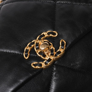極美品 CHANEL シャネル CHANEL19 LARGE シャネル19 ラージ チェーンショルダーバッグ AS1161 28番台 ラムスキン ブラック 中古 4a002467
