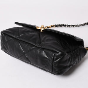 極美品 CHANEL シャネル CHANEL19 LARGE シャネル19 ラージ チェーンショルダーバッグ AS1161 28番台 ラムスキン ブラック 中古 4a002467