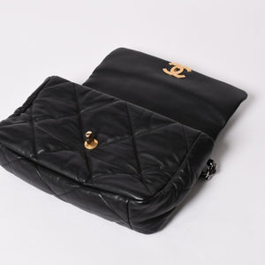極美品 CHANEL シャネル CHANEL19 LARGE シャネル19 ラージ チェーンショルダーバッグ AS1161 28番台 ラムスキン ブラック 中古 4a002467