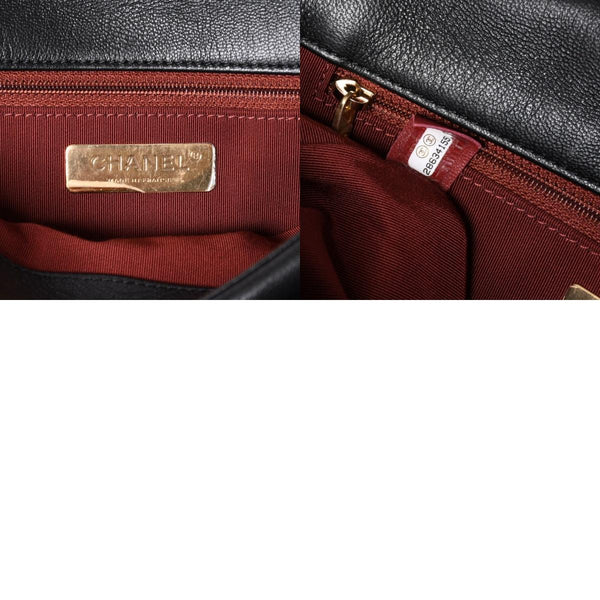 極美品 CHANEL シャネル CHANEL19 LARGE シャネル19 ラージ チェーンショルダーバッグ AS1161 28番台 ラムスキン ブラック 中古 4a002467