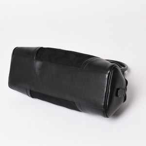 PRADA プラダ ハンドバッグ B10747 トライアングルロゴ 三角プレート ナイロン レザー ブラック シルバー金具 良品 中古 4a002471
