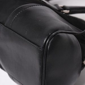 PRADA プラダ ハンドバッグ B10747 トライアングルロゴ 三角プレート ナイロン レザー ブラック シルバー金具 良品 中古 4a002471