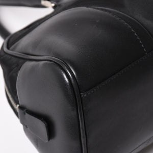 PRADA プラダ ハンドバッグ B10747 トライアングルロゴ 三角プレート ナイロン レザー ブラック シルバー金具 良品 中古 4a002471
