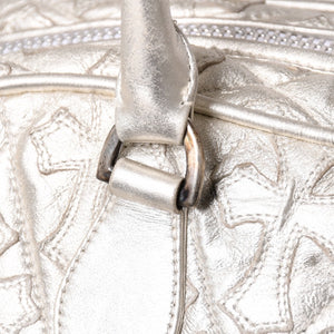 極美品 CHROME HEARTS クロムハーツ ミディアム フルセメタリークロスパッチ ラージクロスジムバッグ 現行型 シルバー 中古 4a003335