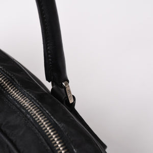 PRADA プラダ ハンドバッグ B10747 トライアングルロゴ 三角プレート ナイロン レザー ブラック シルバー金具 良品 中古 4a002471