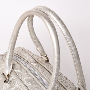 極美品 CHROME HEARTS クロムハーツ ミディアム フルセメタリークロスパッチ ラージクロスジムバッグ 現行型 シルバー 中古 4a003335