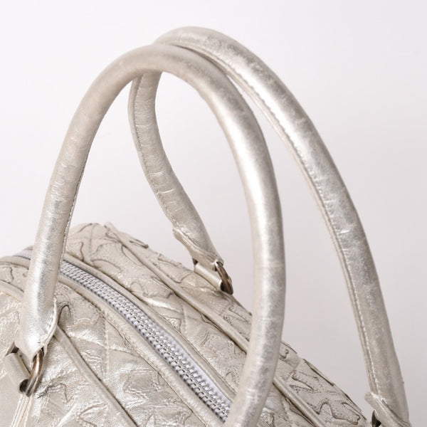 極美品 CHROME HEARTS クロムハーツ ミディアム フルセメタリークロスパッチ ラージクロスジムバッグ 現行型 シルバー 中古 4a003335