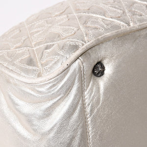極美品 CHROME HEARTS クロムハーツ ミディアム フルセメタリークロスパッチ ラージクロスジムバッグ 現行型 シルバー 中古 4a003335
