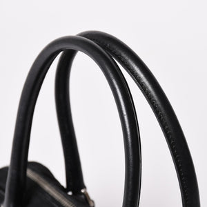 PRADA プラダ ハンドバッグ B10747 トライアングルロゴ 三角プレート ナイロン レザー ブラック シルバー金具 良品 中古 4a002471