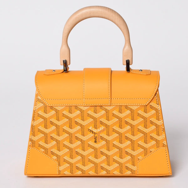 新品同様 GOYARD ゴヤール サイゴンミニ ストラクチャード 2WAYショルダーバッグ ハンドバッグ ゴヤールディンキャンバス ウッド イエロー 中古 4a002799