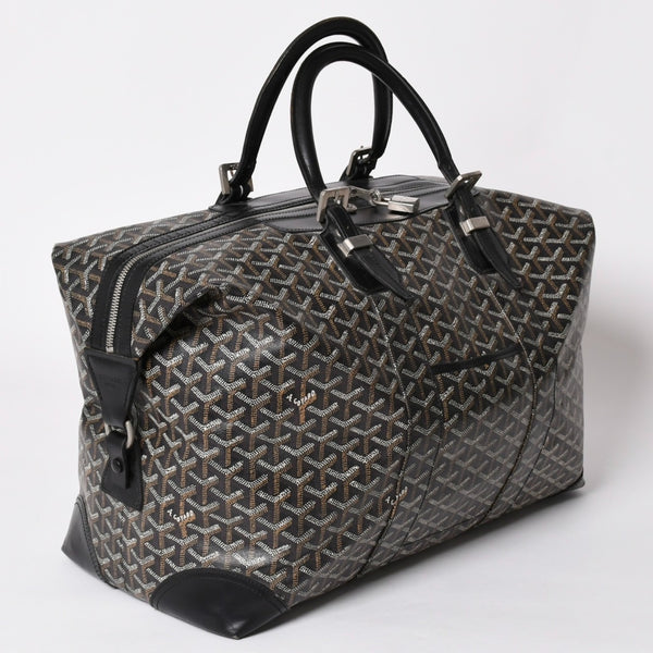 GOYARD ゴヤール ボストンバッグ ビジネスバッグ ハンドバッグ トラベルバッグ ボーイング45 PVC シルバー金具 美品 中古 4a002473