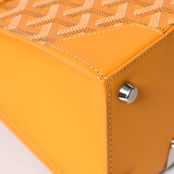新品同様 GOYARD ゴヤール サイゴンミニ ストラクチャード 2WAYショルダーバッグ ハンドバッグ ゴヤールディンキャンバス ウッド イエロー 中古 4a002799